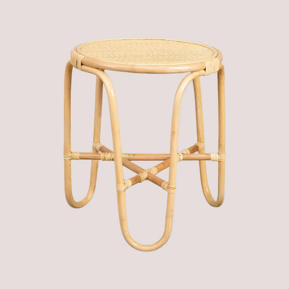 Sklum Minto tavolino rotondo rattan marrone naturale