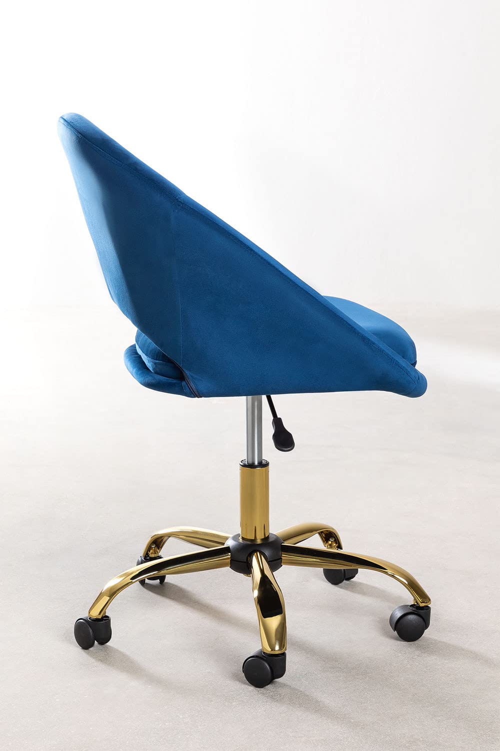 Sklum Vilett Sedia da Ufficio in Velluto Blu con Ruote
