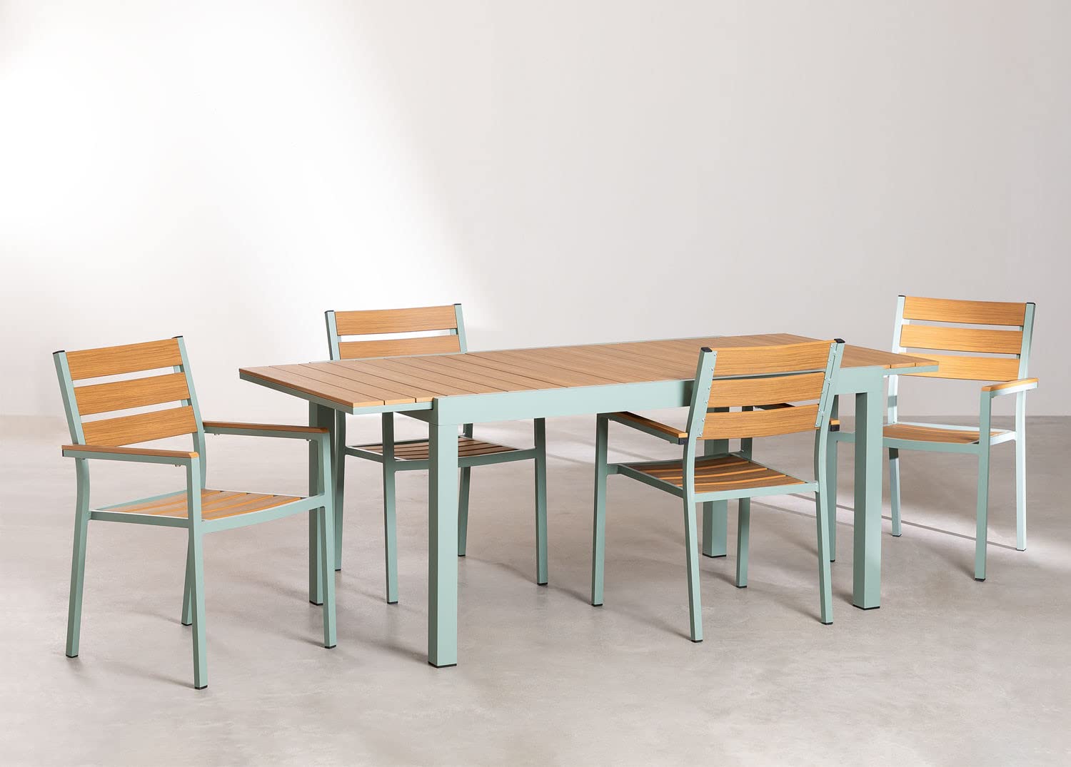 Sklum Saura Set Tavolo Allungabile 4 Sedie Celadon