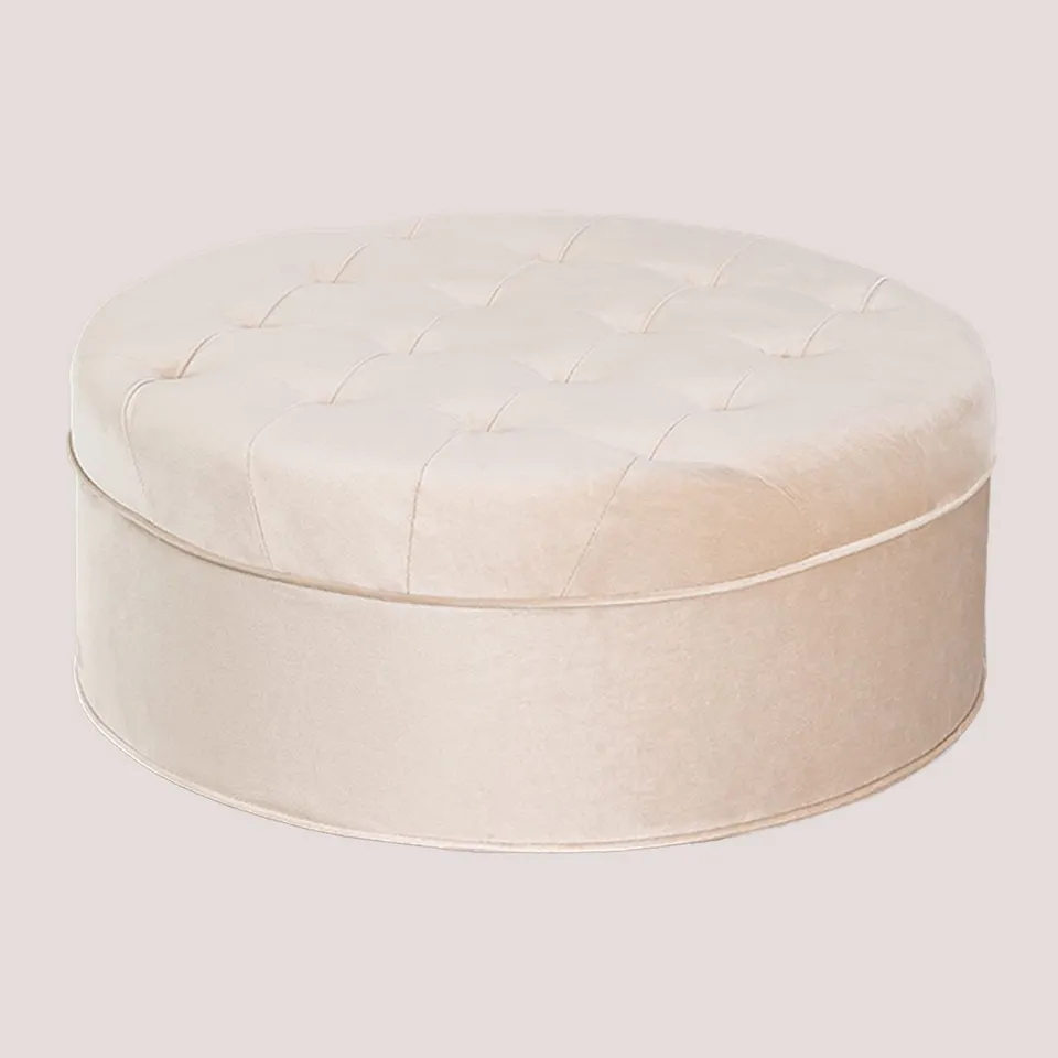 Sklum Tafie pouf tondo velluto D60 cm crema