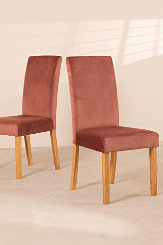 Sklum Cindy Sedie Sala da Pranzo Velluto Pack 2 Rosé
