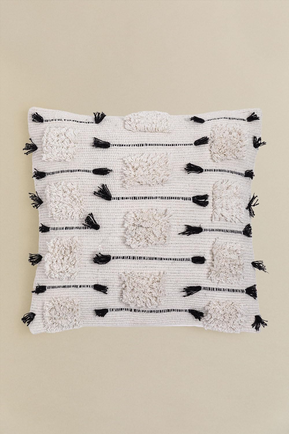 Sklum Feyre cuscino quadrato cotone 45x45 cm con pon pon