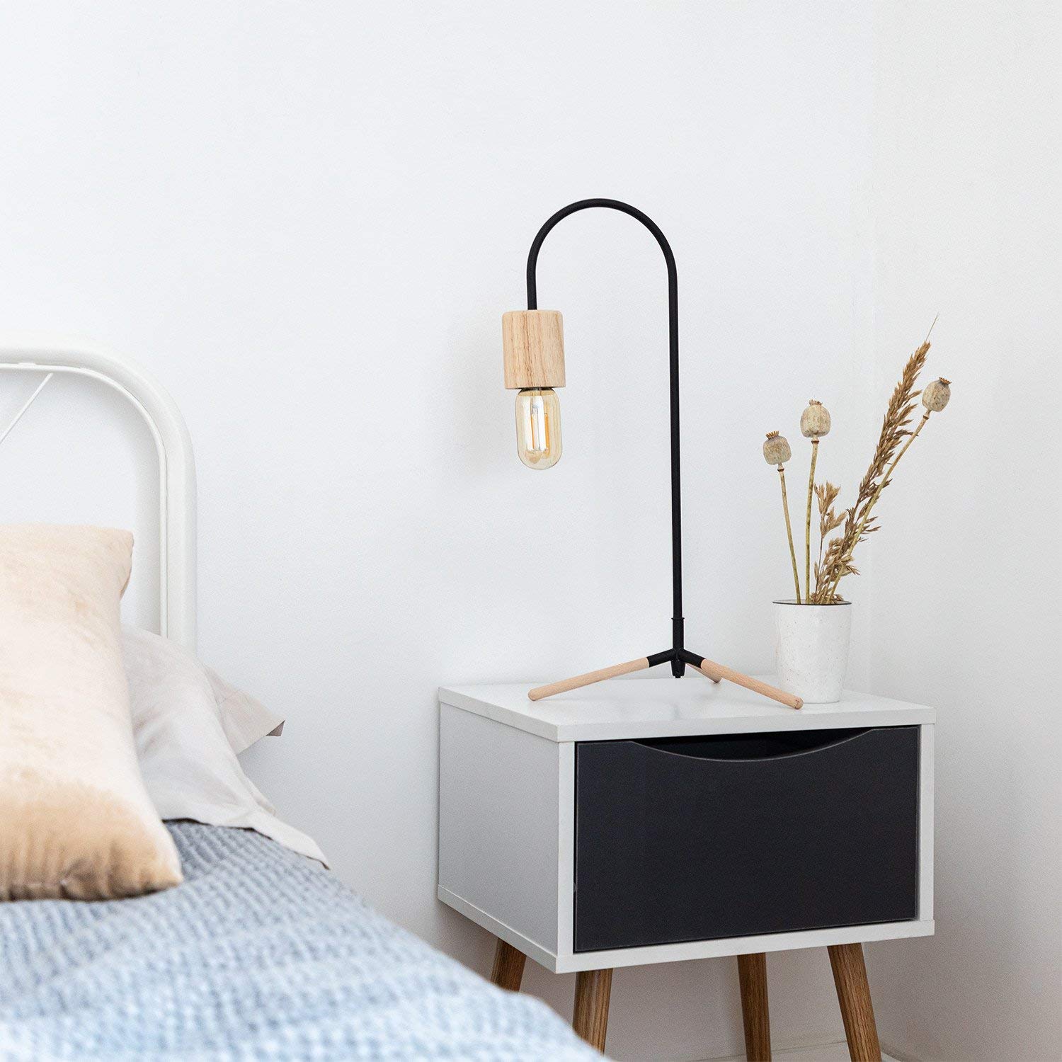 Sklum Babi comodino legno bianco 40 cm