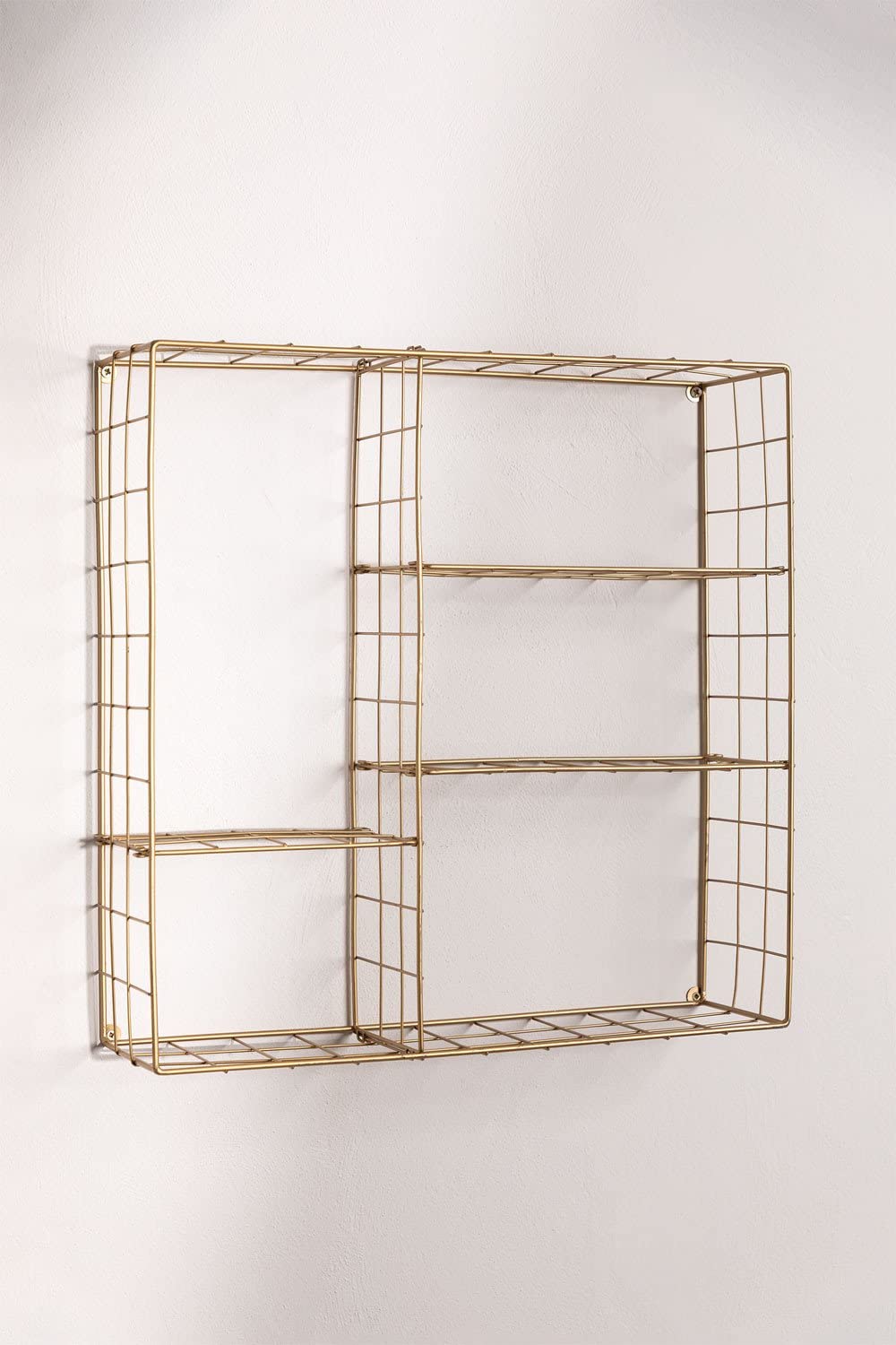 Sklum Lorin scaffale da parete 50 cm dorato 5 ripiani