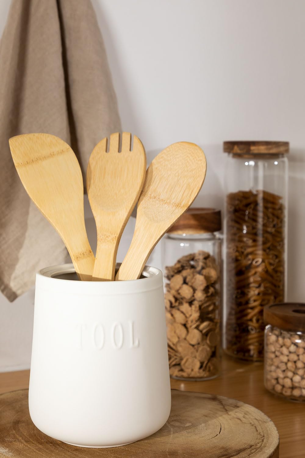 Sklum Treska portautensili cucina bianco porcellana