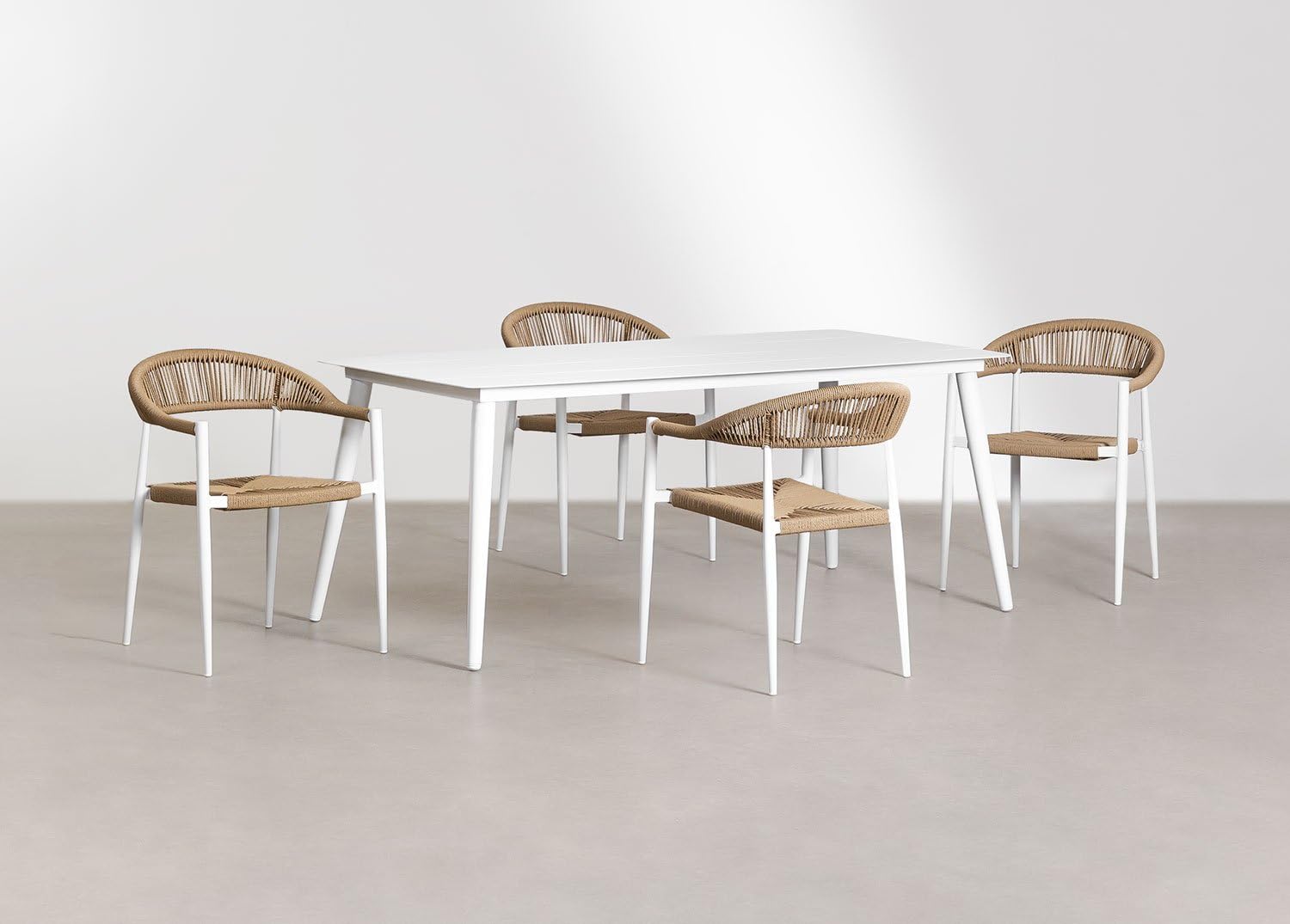Sklum Kevan Amatria set giardino alluminio rattan 4 sedie