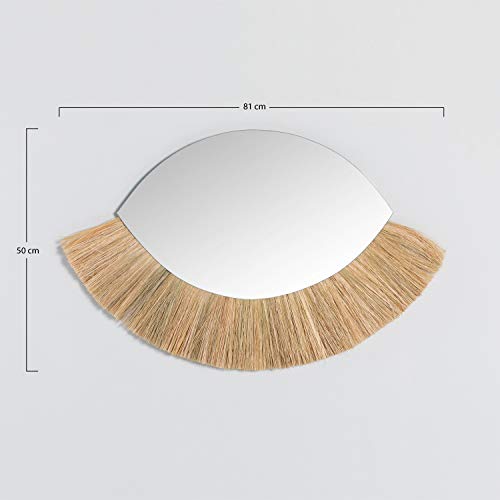 Sklum Rory specchio natural 81x50 cm rafia