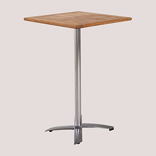 Sklum Bruh tavolo bar alto quadrato in teak 70x112 cm