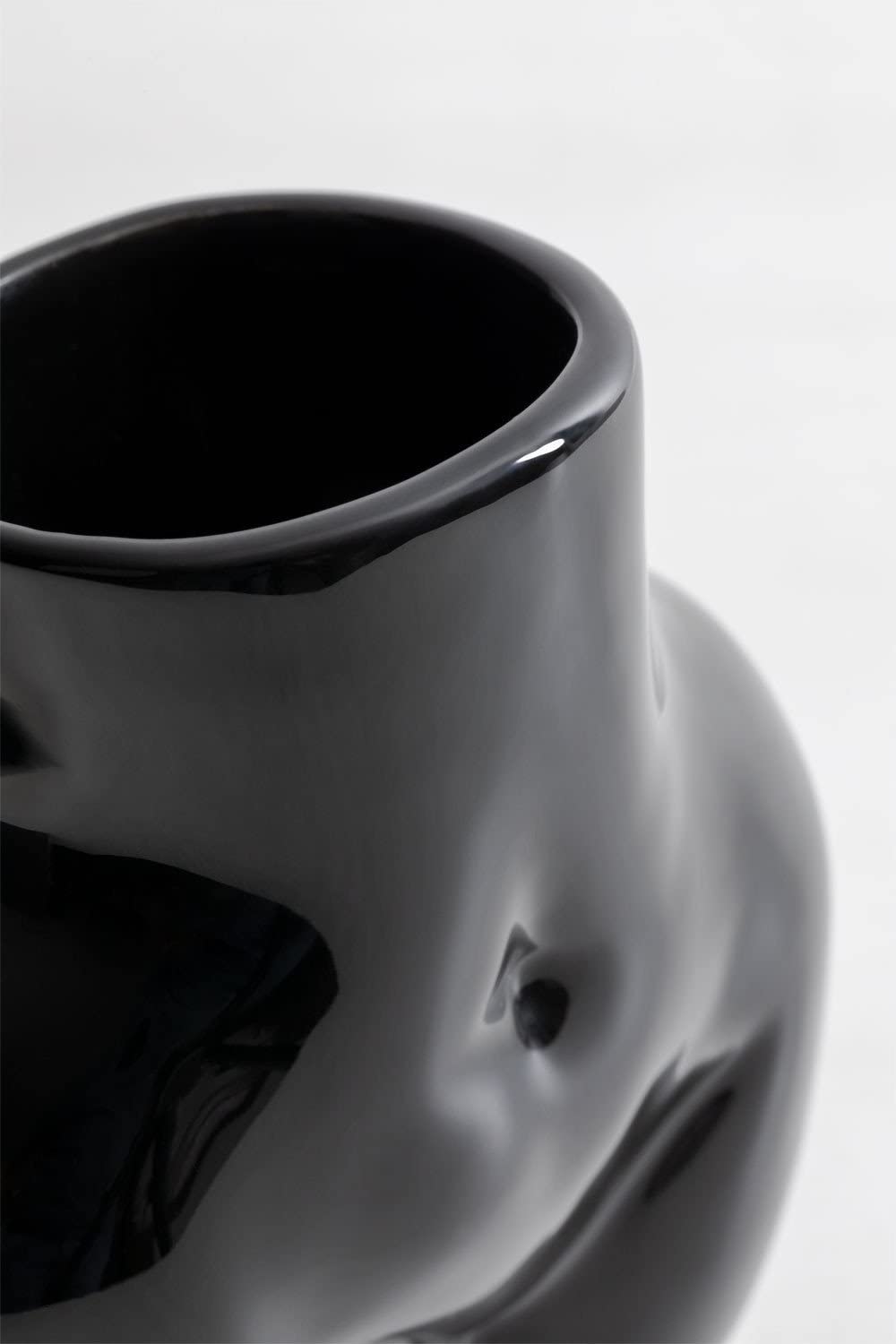 Sklum Isabela Vaso in Ceramica Nero Decorativo