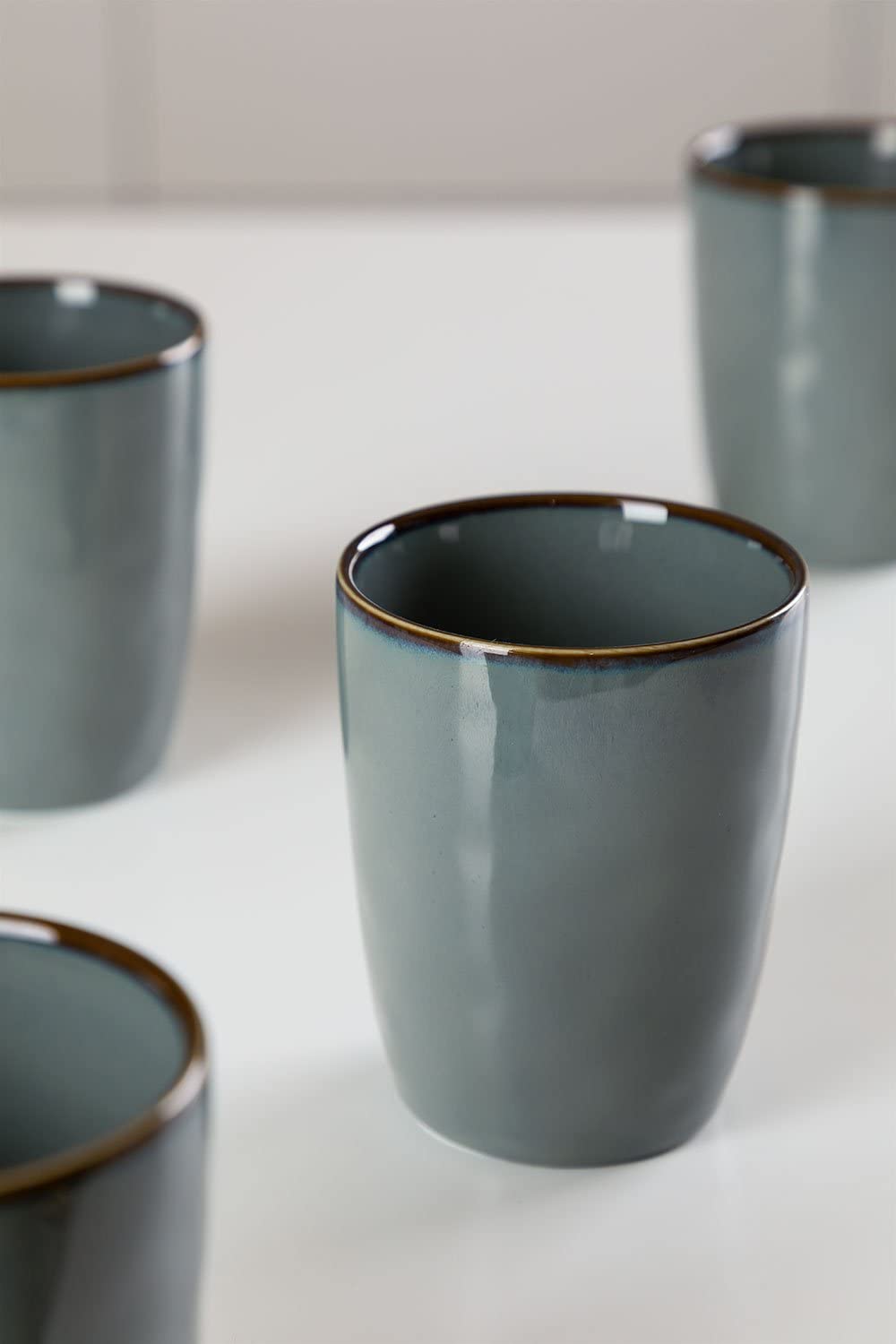 Sklum Biöh set 4 bicchieri 35 cl porcellana grigio