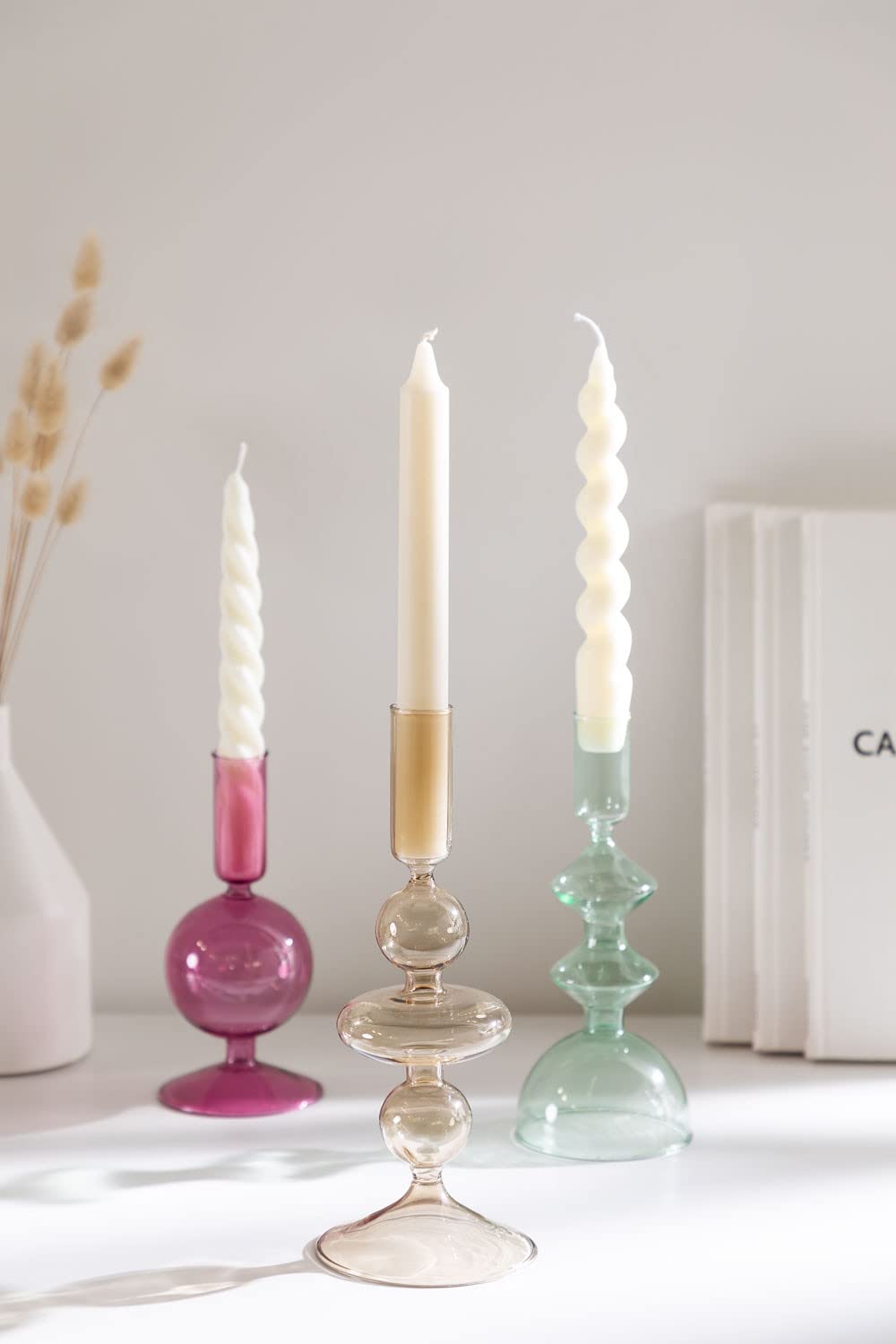Sklum Nalyna set 3 candelabri in vetro geometrico
