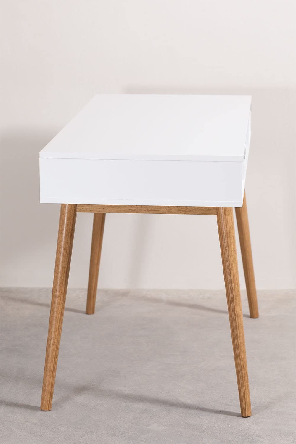 Sklum Baldri Scrivania Bianca 120 cm in Pino e Abete