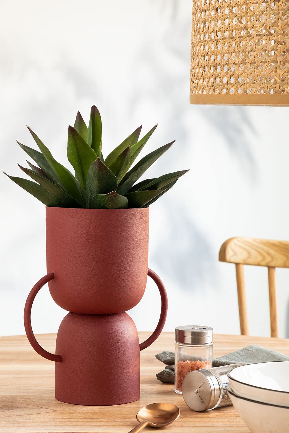 Sklum Rob vaso in metallo rosso granata Ø20 cm
