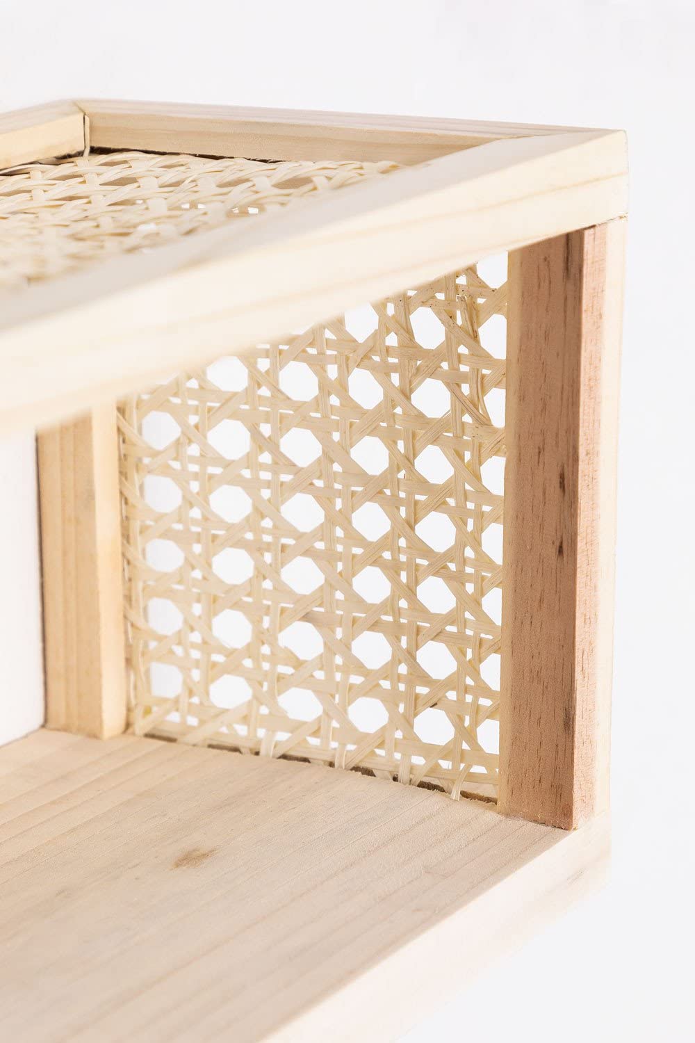 Sklum Kay mensola da parete legno 30 cm rattan