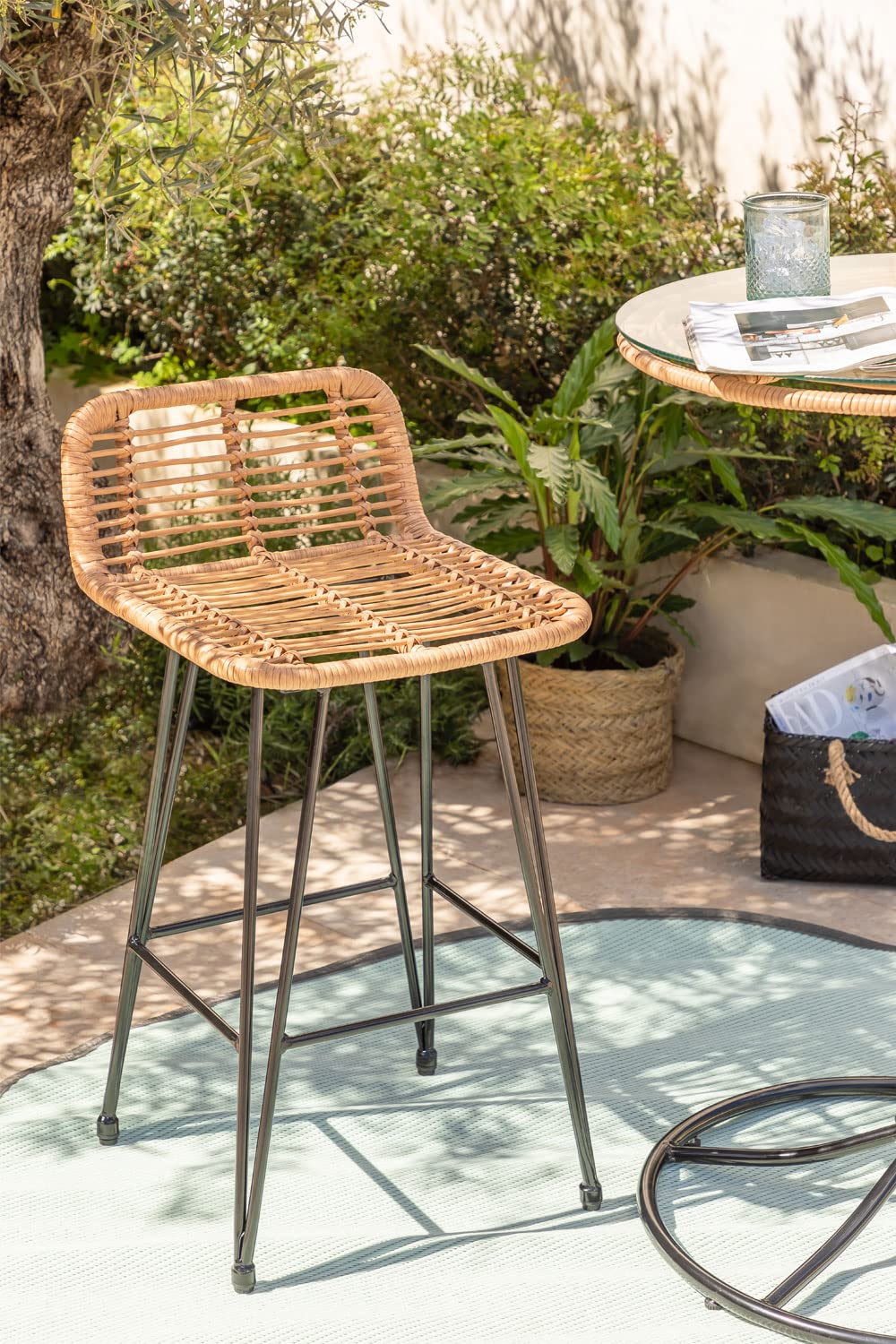 Sklum Meibel sgabello alto giardino rattan 85,5 cm