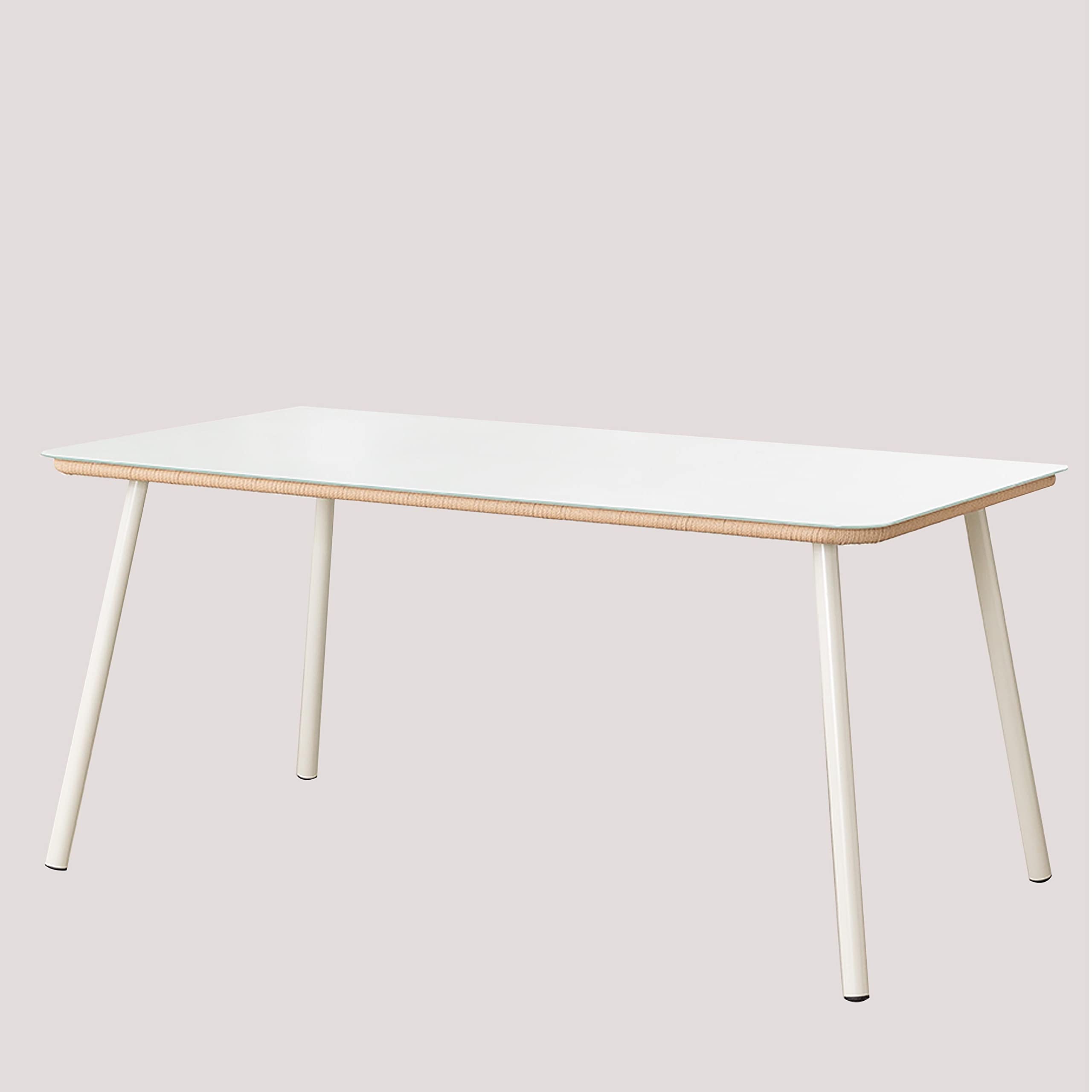 Sklum Arhiza Gardenia tavolo giardino 160x90 bianco vetro