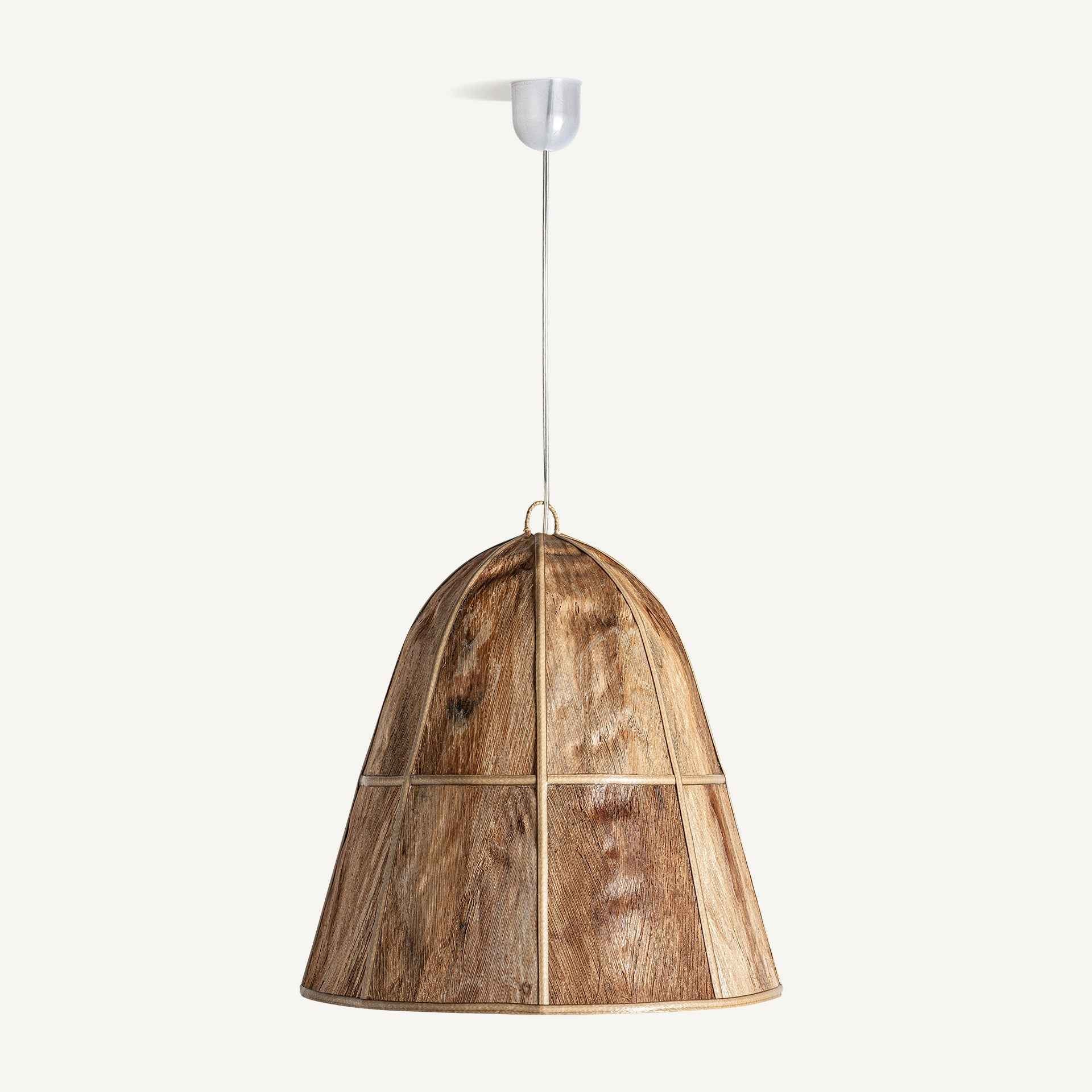 Bambua Indunga lampadario legno rattan a campana