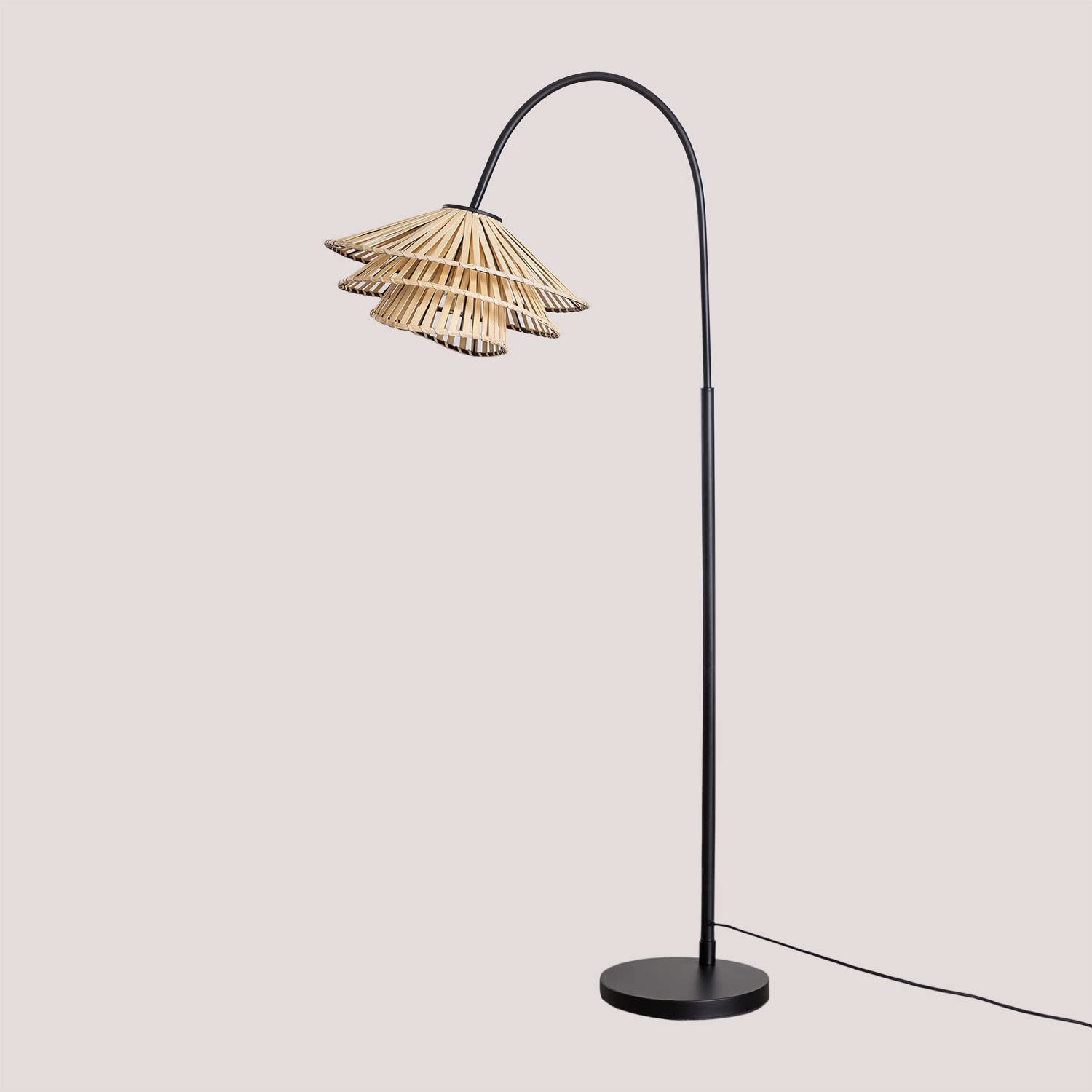 Sklum Taroucas Black&Natural piantana rattan 161 cm