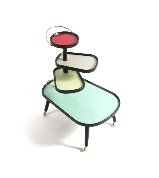 Colé Sushi Kart carrello con vassoi girevoli su ruote