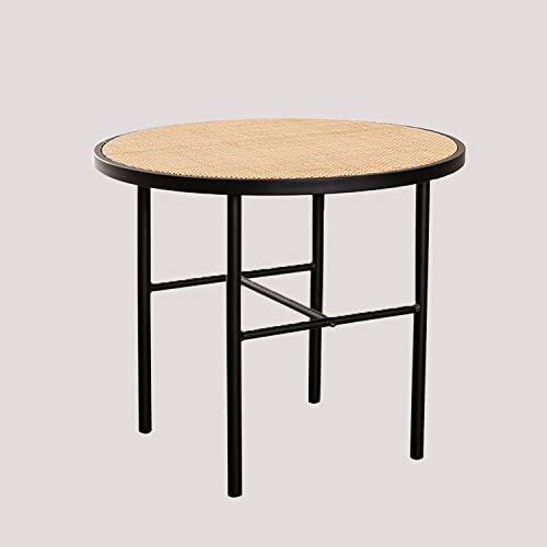 Sklum Daek Tavolino Rotondo Rattan Nero Ø50 cm