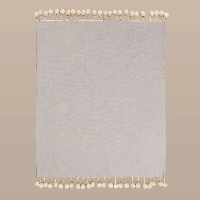 Sklum Olis plaid coperta in cotone grigio 163x122 cm