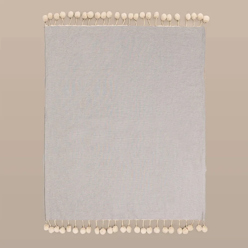 Sklum Olis plaid coperta in cotone grigio 163x122 cm