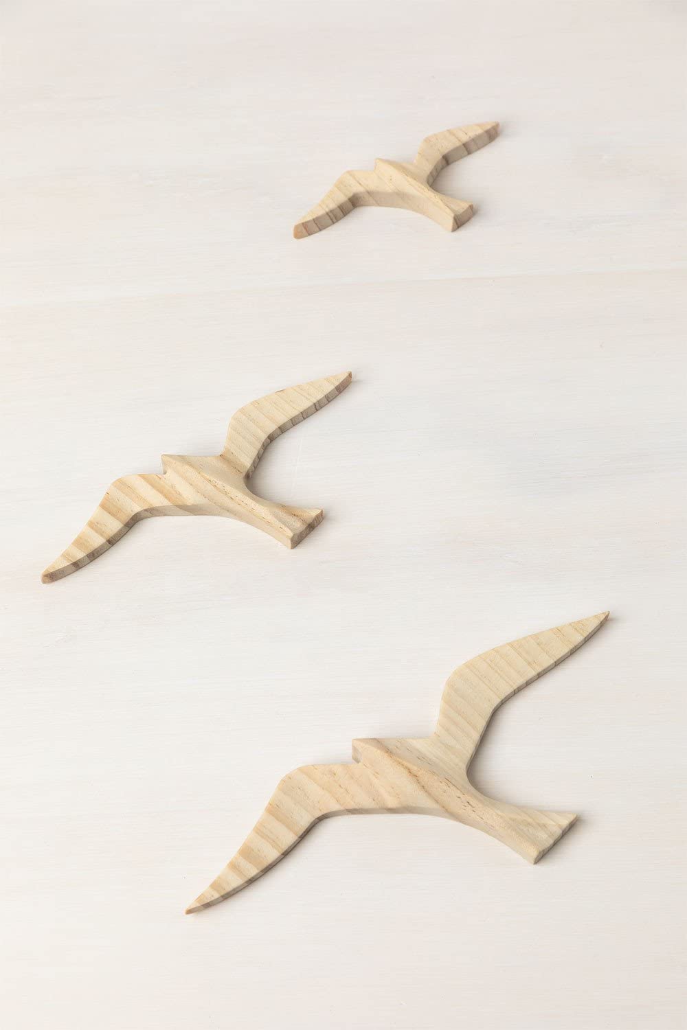 Sklum Juno set 3 figure decorative legno pino