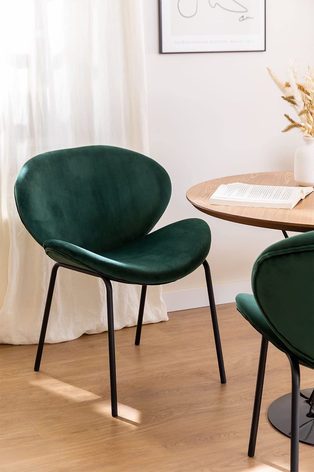 Sklum Fior sedia da pranzo velluto verde jungle