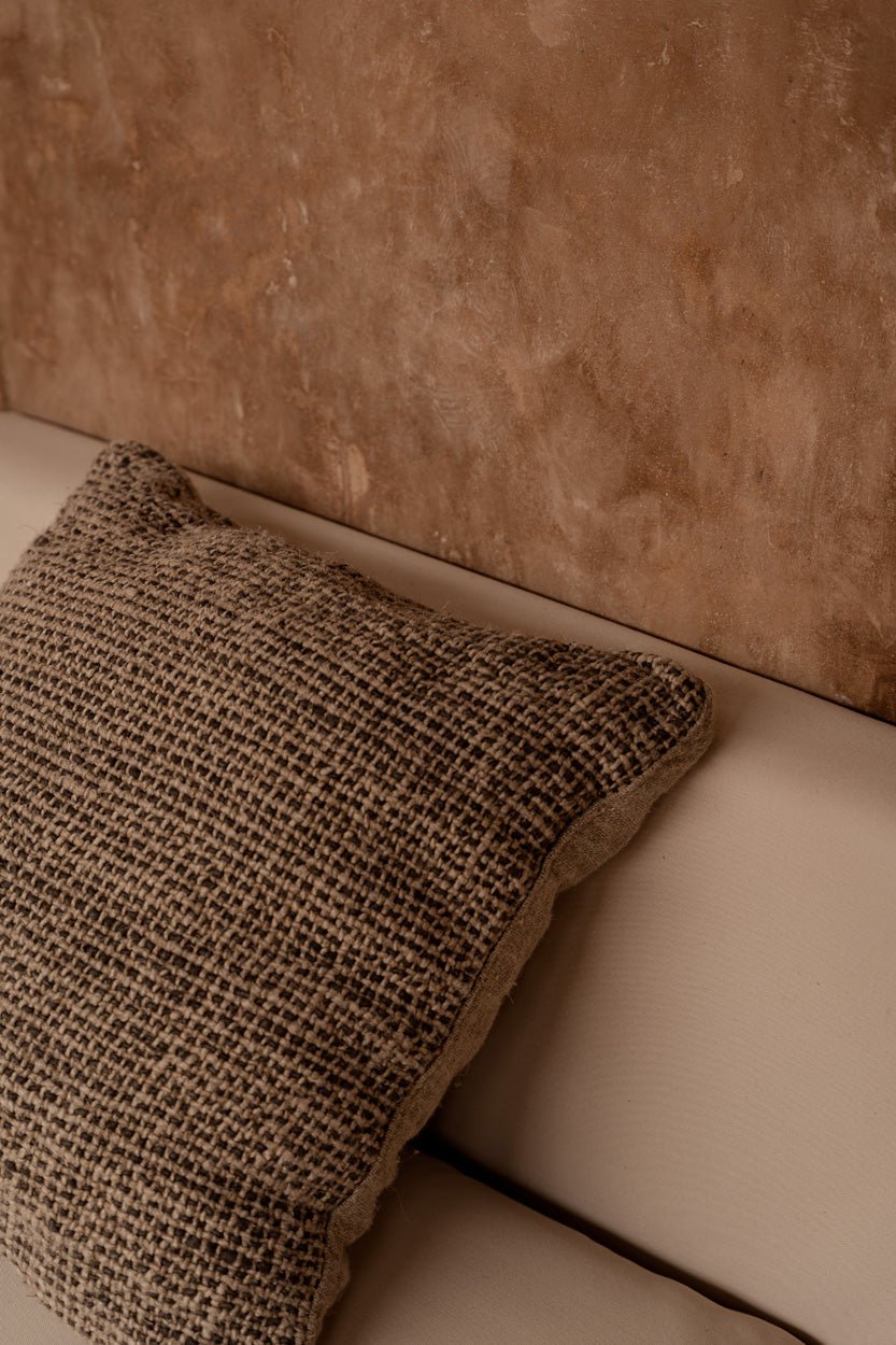 Bambua Linen Grain federa cuscino Natural Black lino