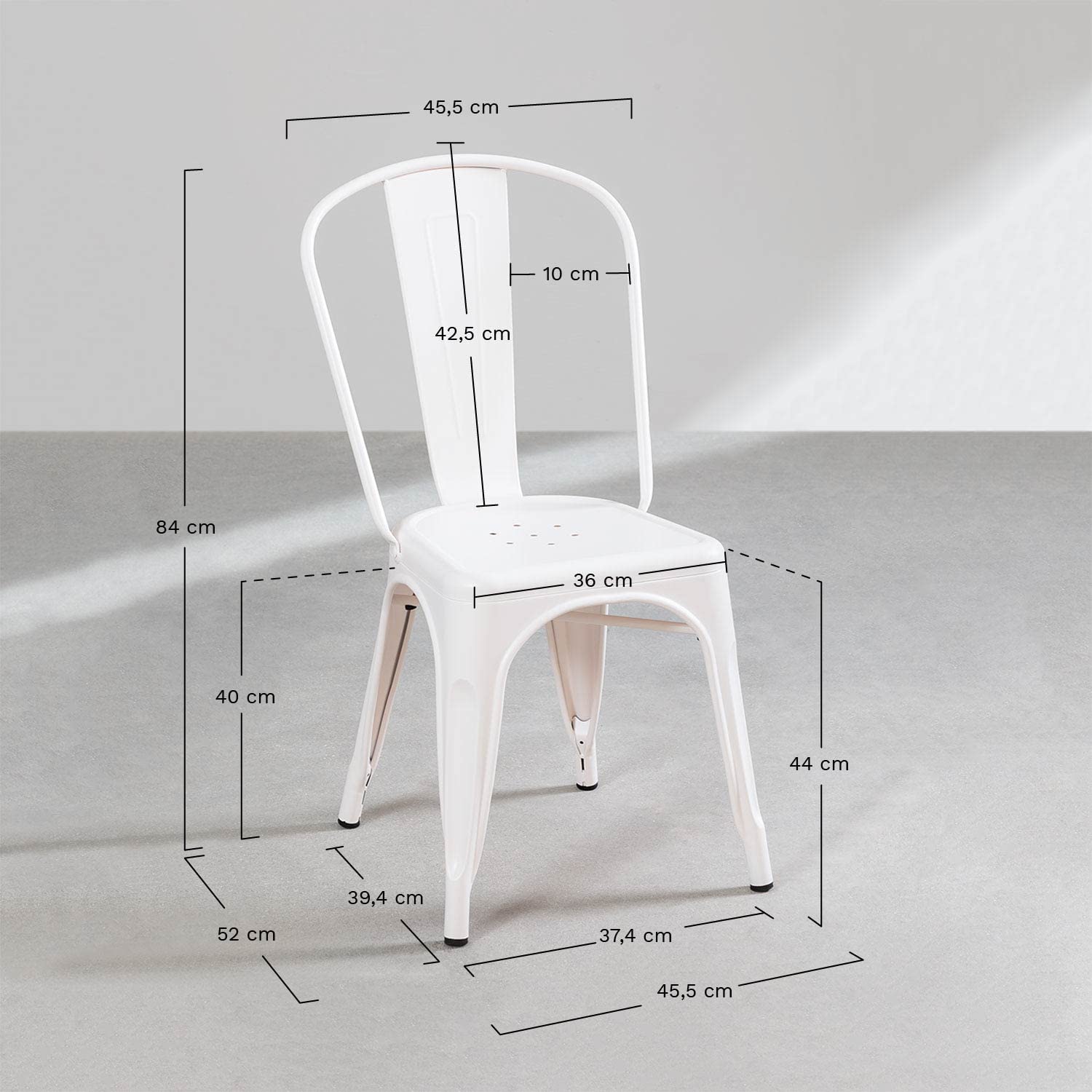 Sklum Lix Opaca Sedia da Pranzo in Acciaio 84 cm
