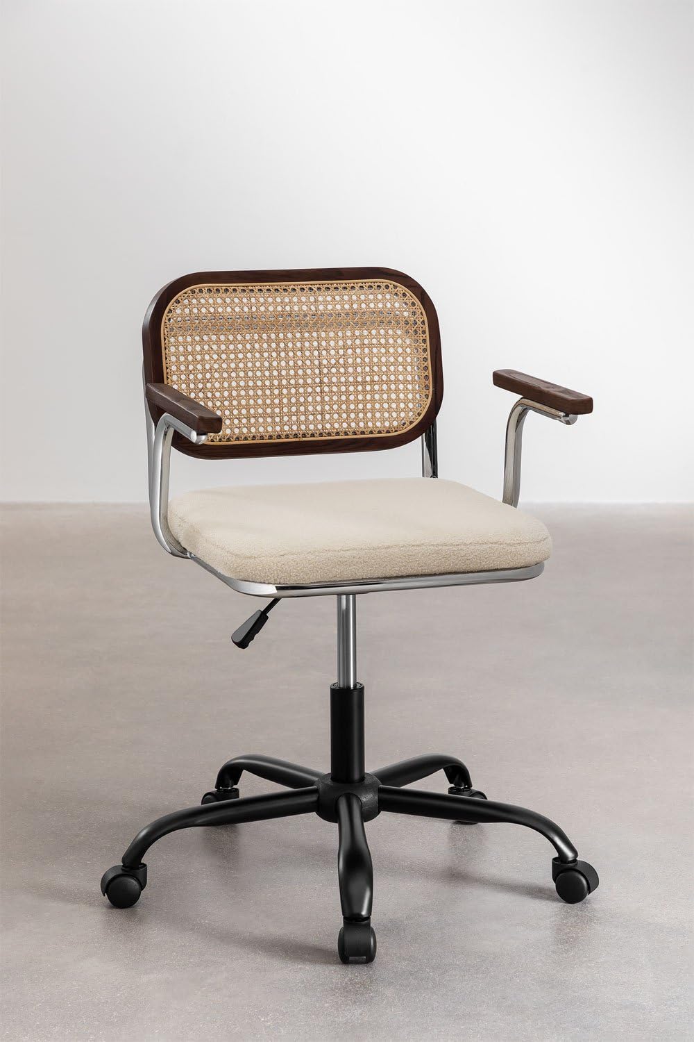 Sklum Tento Sedia da Ufficio in Ciniglia con Rattan