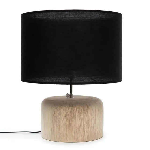 Bambua Teak Wood Table Lamp lampada tavolo nera in teak