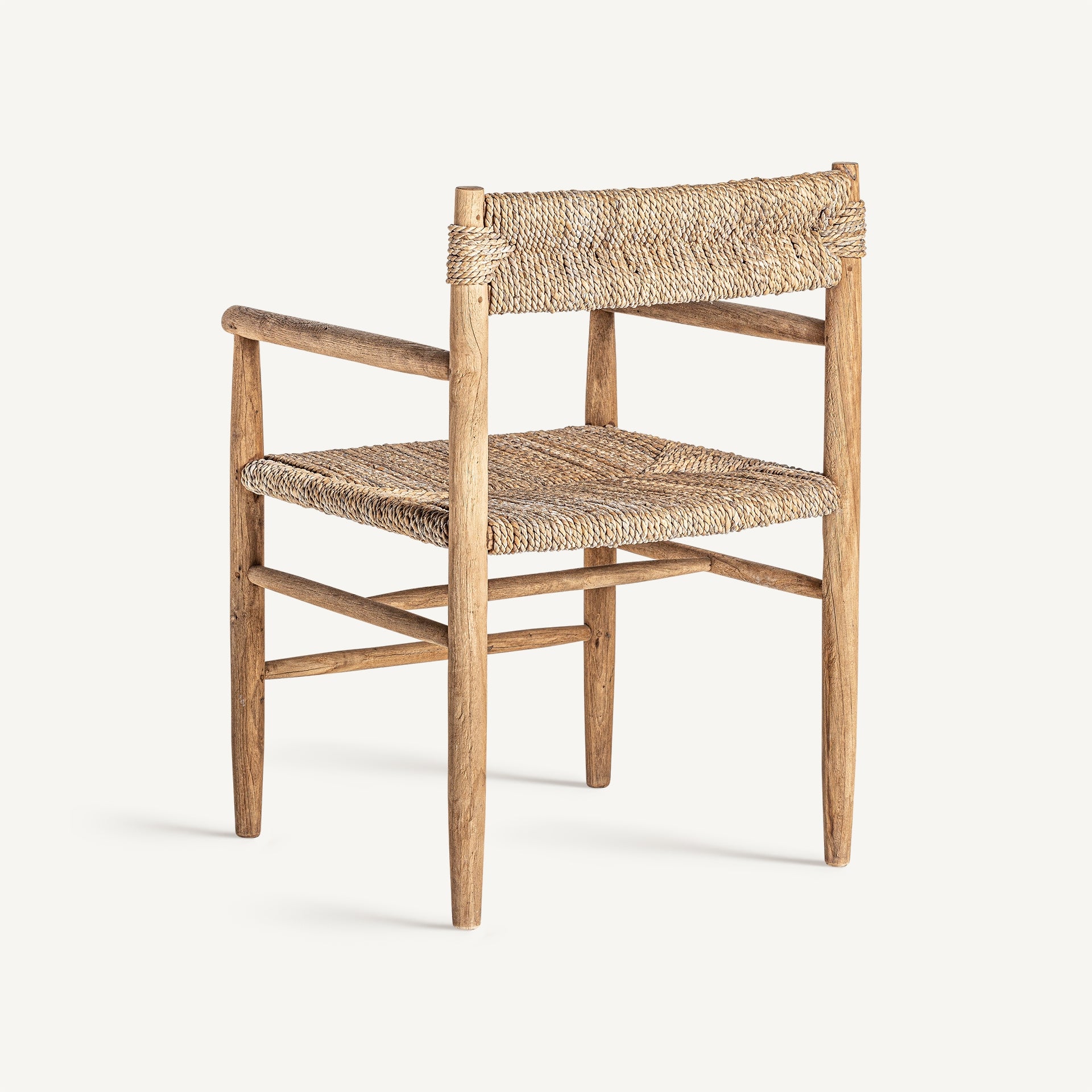 Bambua Manhula poltrona teak paglia intrecciata