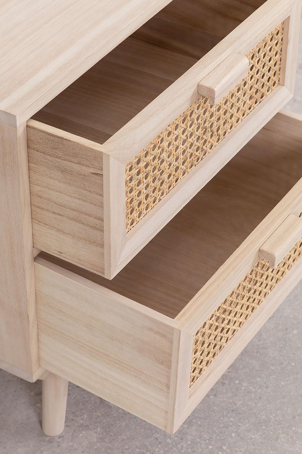 Sklum Ralik comodino legno paulownia 2 cassetti