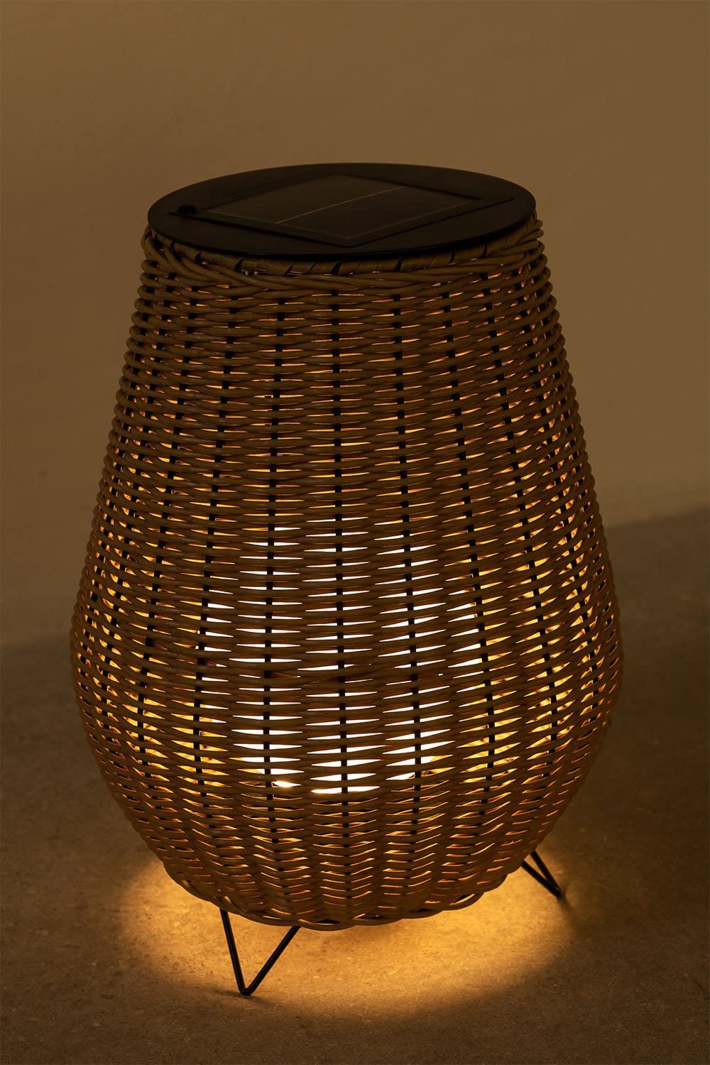 Sklum Renji lampada solare da esterno rattan 40 cm
