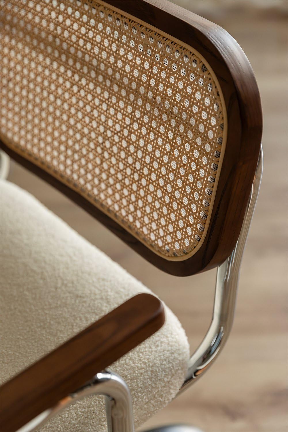 Sklum Tento Sedia da Ufficio in Ciniglia con Rattan