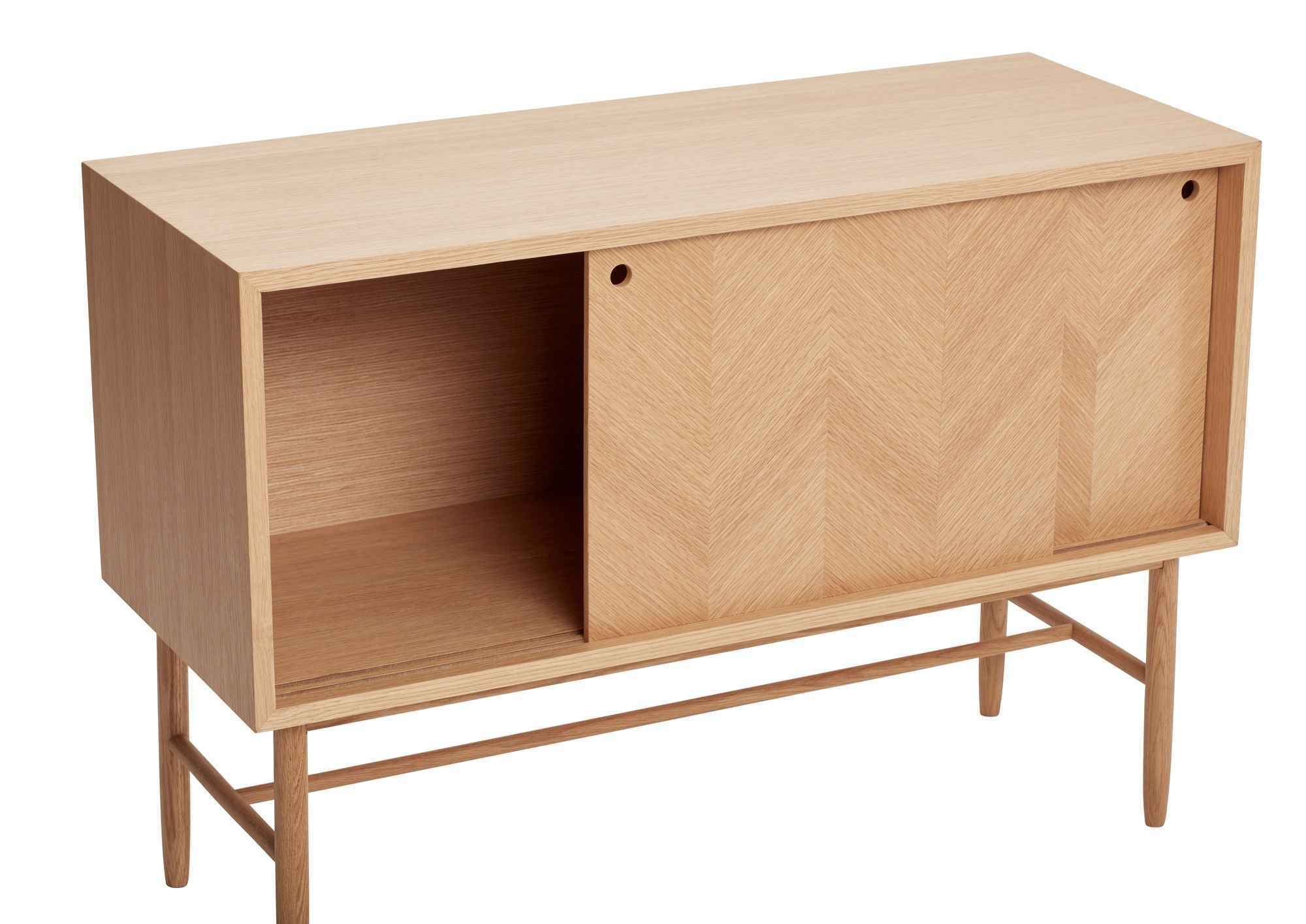 Bambua Herringbone Dresser Sliding Doors cassettiera naturale