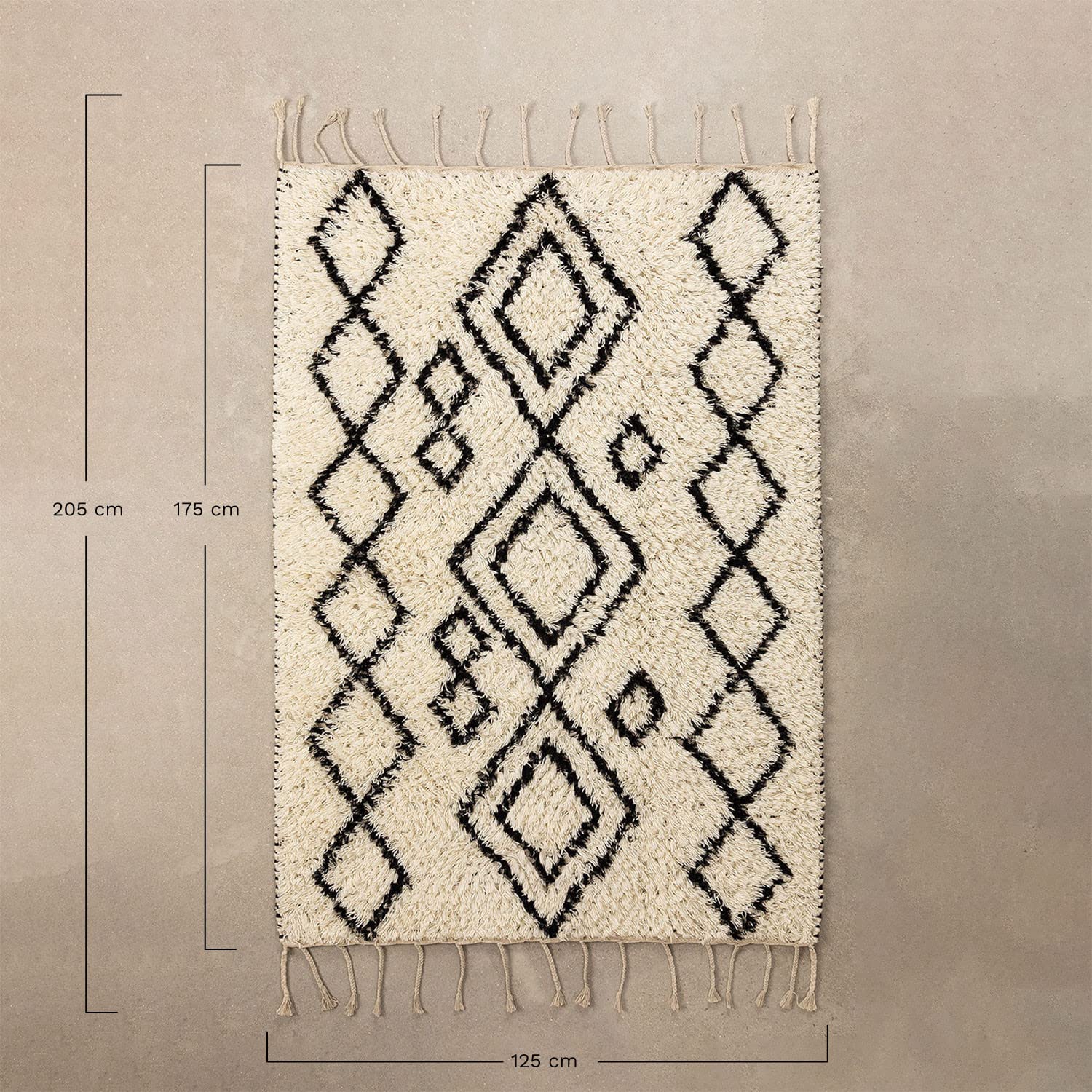 Sklum Elo tappeto lana beige crema 205x125 cm