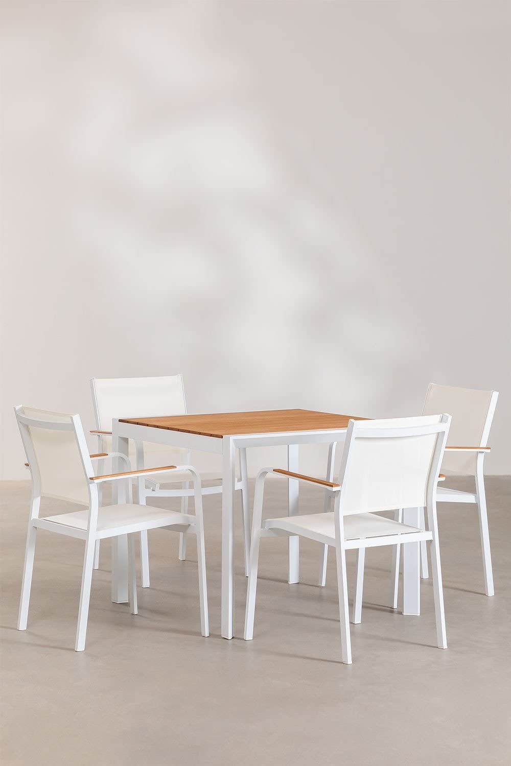 Sklum Classic Archer 90x90 set tavolo sedie giardino 4 sedie legno