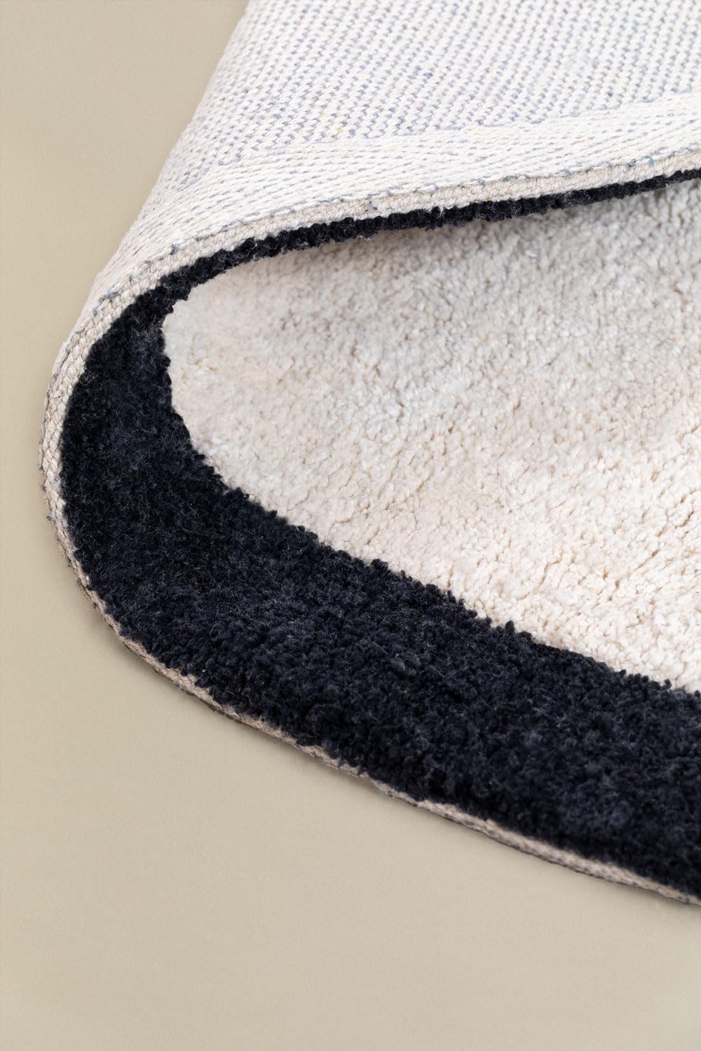 Sklum Pau tappeto rotondo in cotone Ø100 cm bianco nero