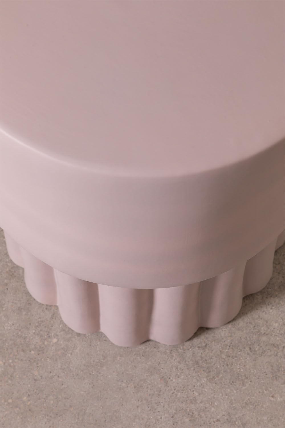Sklum Luba Tavolino Rotondo in Ceramica Rosa Nocciola Ø33,5