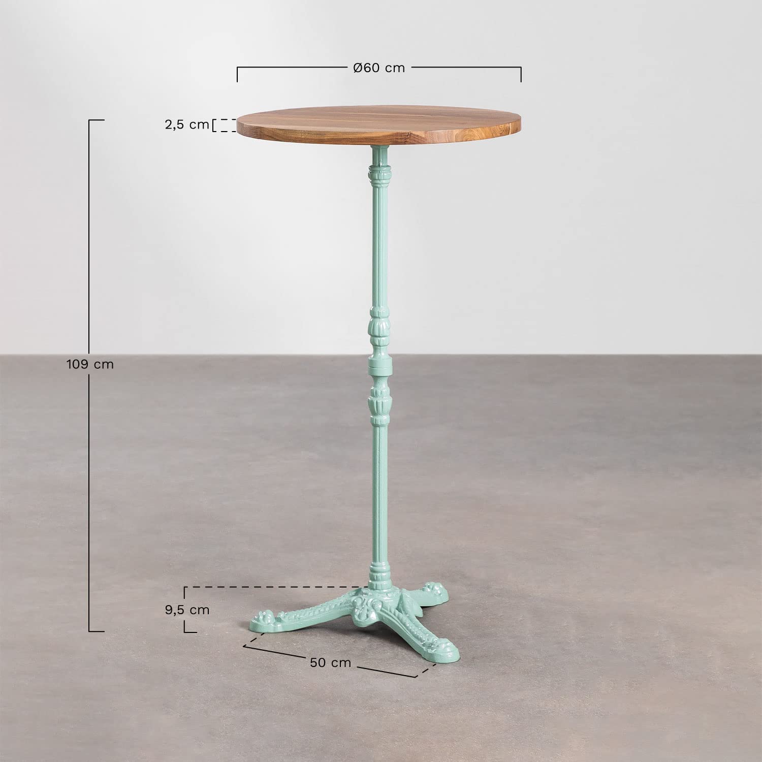 Sklum Vienna Grigio Tavolo Alto Rotondo 60 cm