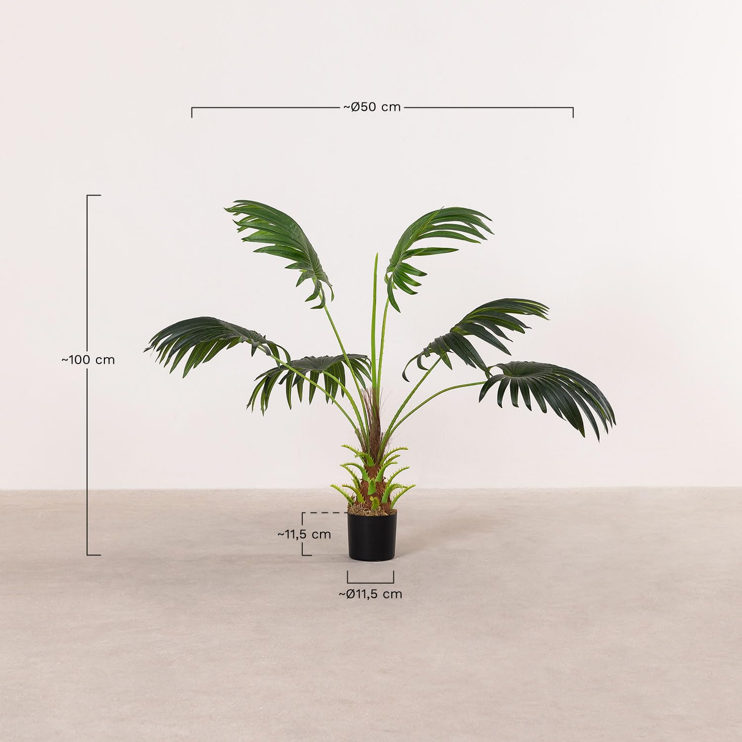 Sklum Palmera Fan Pianta Artificiale 100 cm