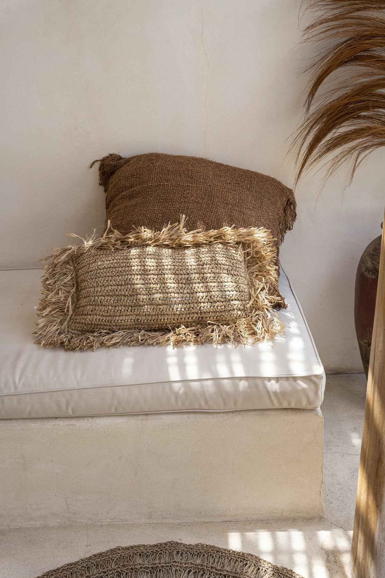 Bambua Raffia federa cuscino 30x50 naturale