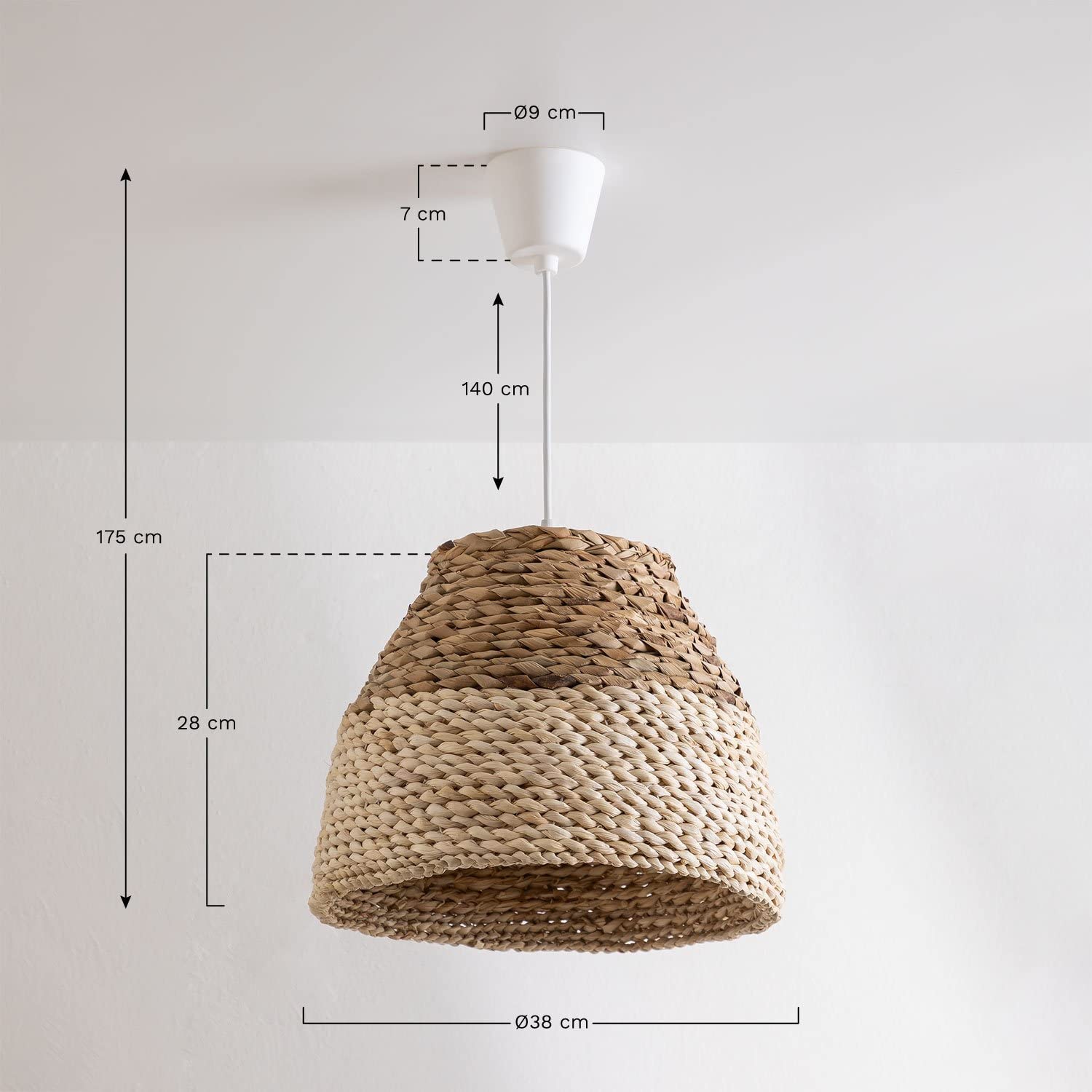 Sklum Tessy Natural plafoniera vimini Ø38 cm