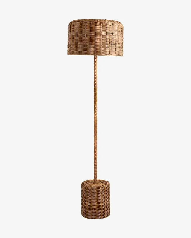 Bambua Cane lampada da terra in rattan naturale