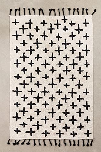 Sklum Zuul tappeto 209x122 cm cotone bianco-nero
