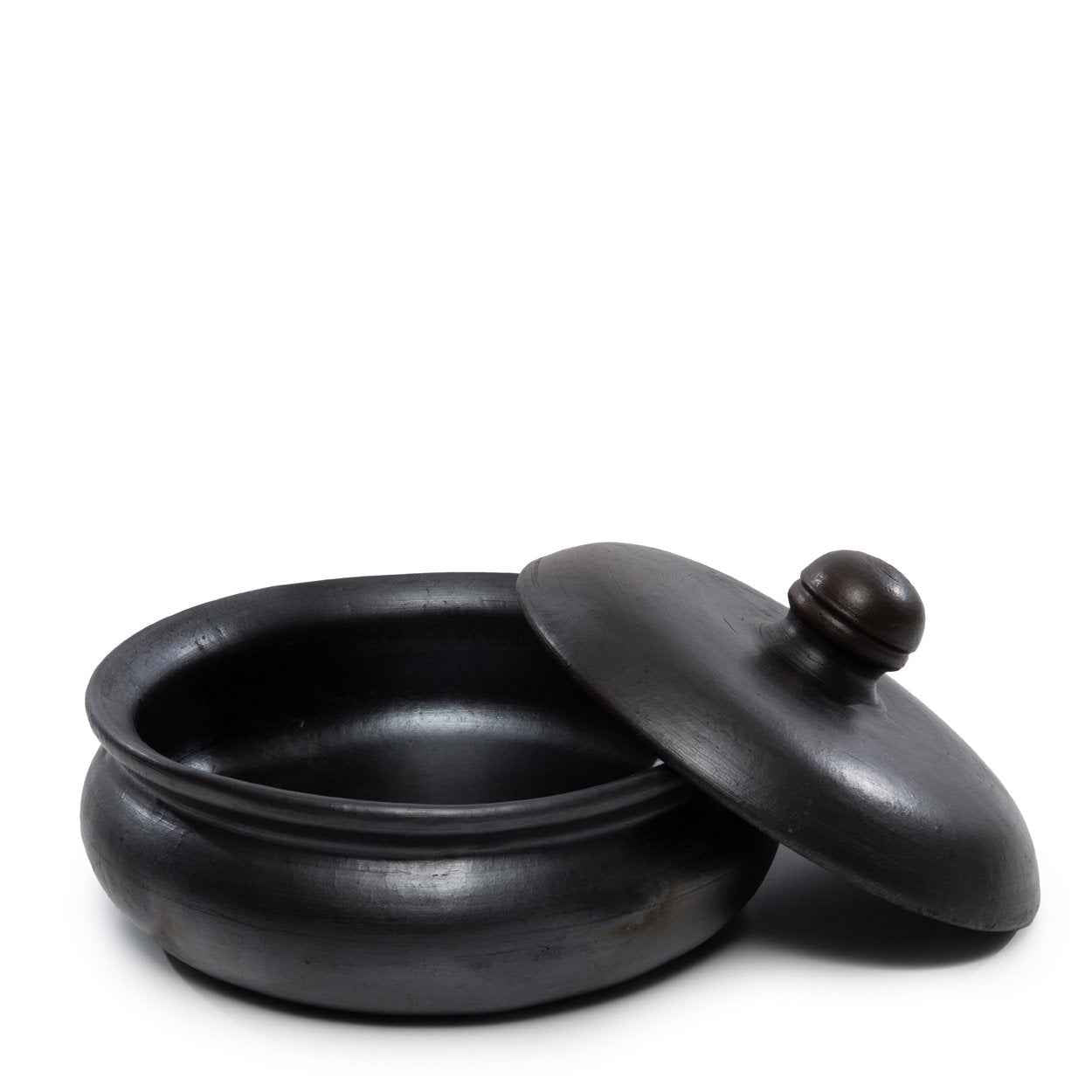 Bambua Burned Curry pentola nera con coperchio