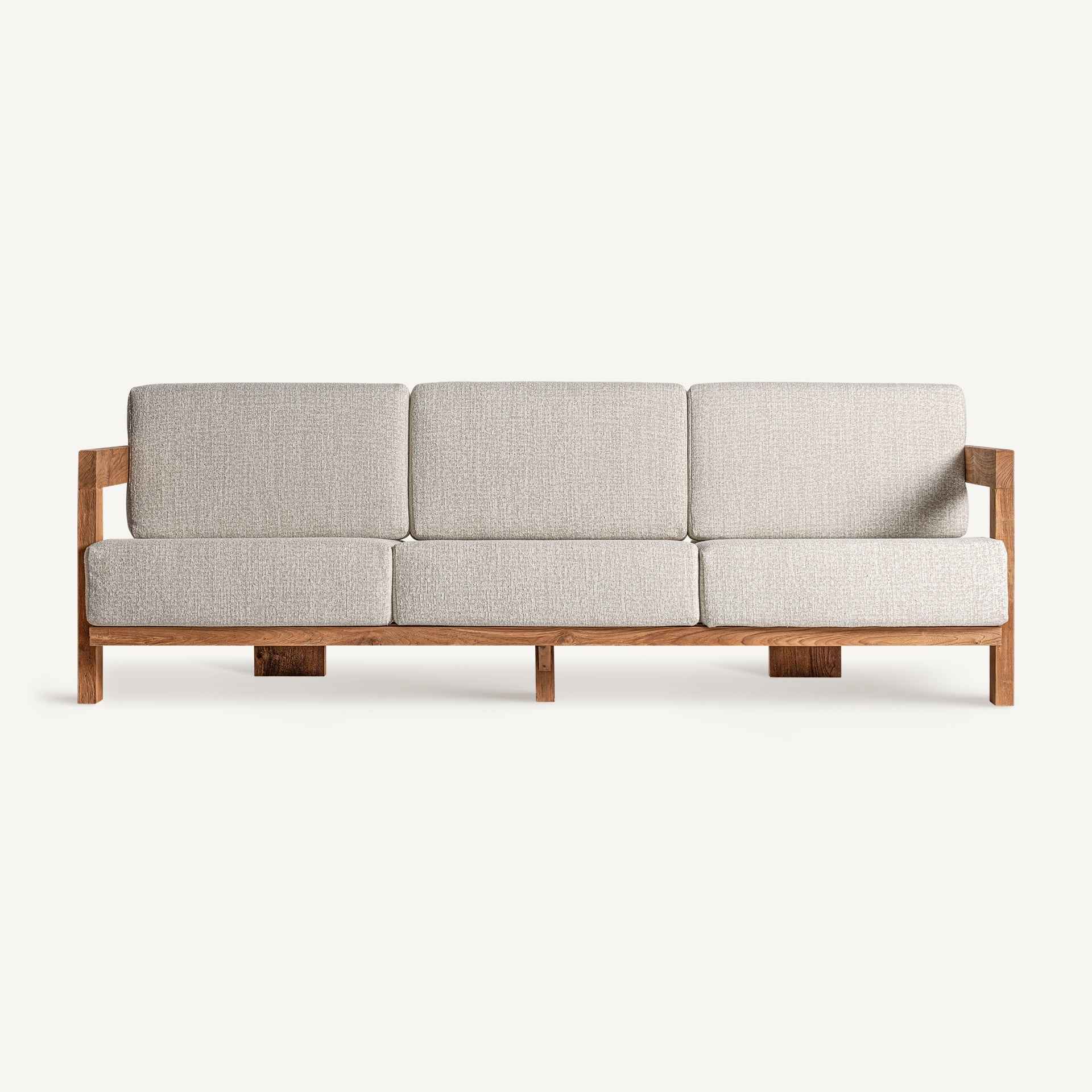 Bambua Testa Divano da Esterno 3 Posti Teak