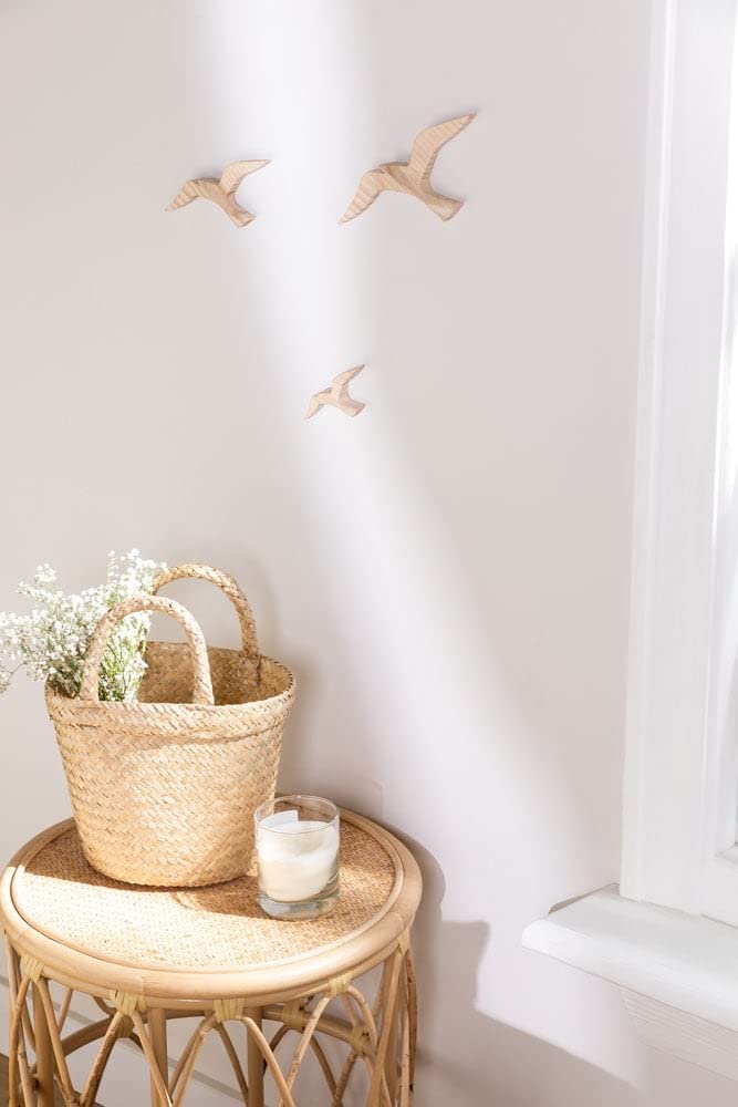 Sklum Juno set 3 figure decorative legno pino